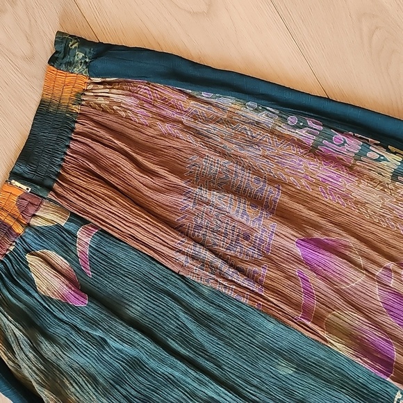 Aysha Bali Linen Rayon Blend Boho Maxi Skirt, Small - Picture 13 of 14